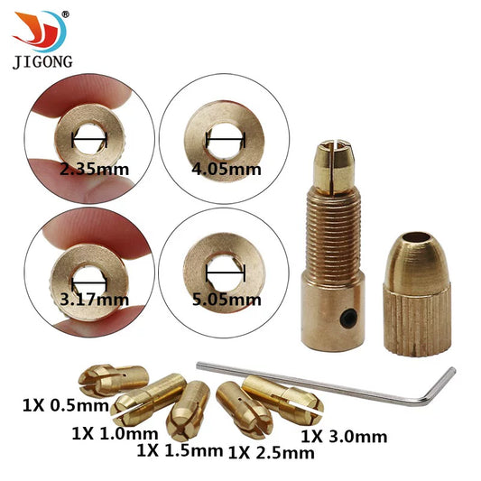 Mini Brass Drill Chuck Shaft Adapter – 2.35mm for Small DC Motors & Rotary Tools