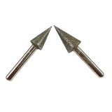 8mm Head 10pcs 3mm Shaft 45Grit Diamond Point Shape Head Drill Bits
