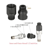 15.7mm Tapered hole Water Swivel Chuck with Adapter for 1/2 Gas Thread Diamond Core Drills