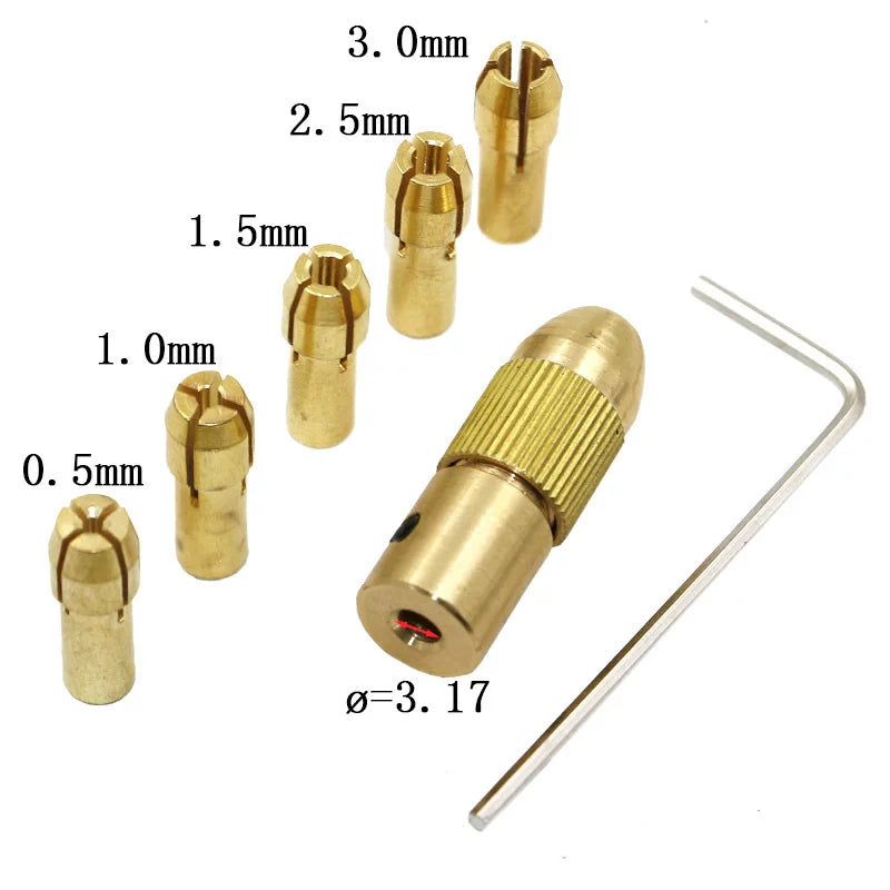 Mini Brass Drill Chuck Shaft Adapter – 2.35mm for Small DC Motors & Rotary Tools