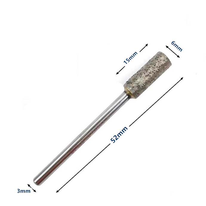 6mm 5pcs Flat End Cylinder Shape Sintered Diamond Burs