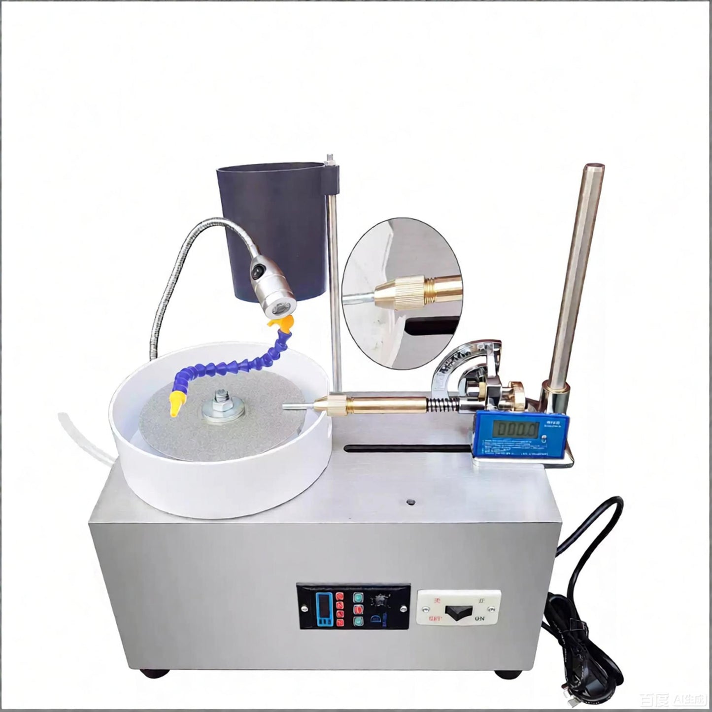 24V 180W Lapidary Faceting Machine with Digital Angle Handpiece – Water-Cooled Gemstone Faceting, Grinding & Polishing Machine